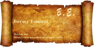 Berey Edmond névjegykártya